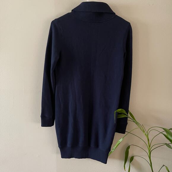 Ralph Lauren Girls Fleece Dress 16 XL Navy Blue Shawl Collar Long Sleeve Casual - Picture 4 of 12